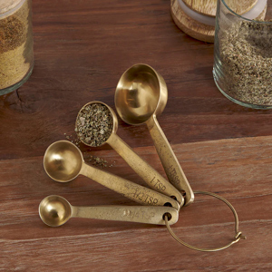 Nkuku Mane Measuring Spoons Brushed Gold